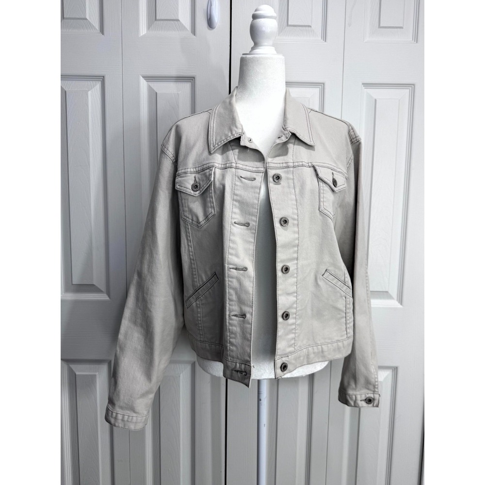 Signature By Levi Strauss & Co. Denim Trucker Jacket Women XL (16-18) Off-White